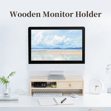 Load image into Gallery viewer, ORICO MSR-01-WD-BP Wood Grain Computer Monitor Holder, Size: 50 x 20 x 6.1cm, Size: 50 x 20 x 6.1cm