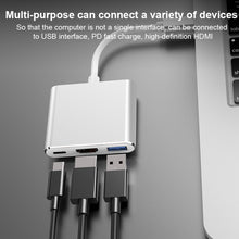 Load image into Gallery viewer, V125 UCB-C / Type-C Male to PD +  HDMI + USB 3.0 Female 3 in 1 Converter, 3 in 1