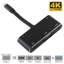 Load image into Gallery viewer, V126 UCB-C / Type-C Male to PD + HDMI + VGA + Audio + USB 3.0 Female 5 in 1 Converter, 5 in 1