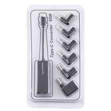 Load image into Gallery viewer, Laptop Power Adapter 65W USB-C / Type-C Converter to 6 in 1 Power Adapter