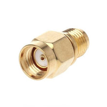 Load image into Gallery viewer, Straight Gold Plated RP-SMA Male to SMA Female Adapter, Straight RP-SMA Male to SMA Female