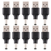 Load image into Gallery viewer, 10 PCS 5.5 x 2.1mm Male to USB 2.0 Male DC Power Plug Connector, 5.5 x 2.1mm