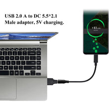 Load image into Gallery viewer, 10 PCS 5.5 x 2.1mm Male to USB 2.0 Male DC Power Plug Connector, 5.5 x 2.1mm
