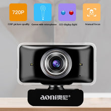 Load image into Gallery viewer, aoni C11 720P 150-degree Wide-angle Manual Focus HD Computer Camera with Microphone, C11