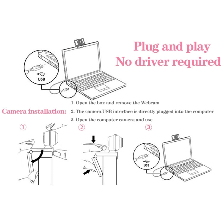 aoni C90 1080P HD Business Smart Computer Camera with Microphone, C90