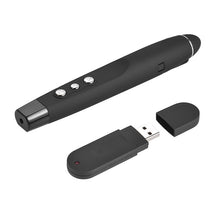 Load image into Gallery viewer, 2.4GHz Wireless Laser PowerPoint Page Turning Pen Multimedia Wireless Presentation Projection Pen with USB Receiver, Remote Control Distance: 30m, 30m