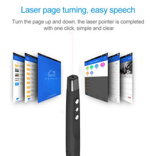 Load image into Gallery viewer, 2.4GHz Wireless Laser PowerPoint Page Turning Pen Multimedia Wireless Presentation Projection Pen with USB Receiver, Remote Control Distance: 30m, 30m