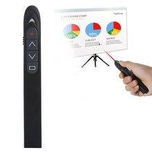 Load image into Gallery viewer, XM930 2.4GHz Wireless Laser PowerPoint Page Turning Pen Multimedia Wireless Presentation Projection Pen with USB Receiver, Support Low Battery Remind, Remote Control Distance: 100m, 100m White, 100m Black