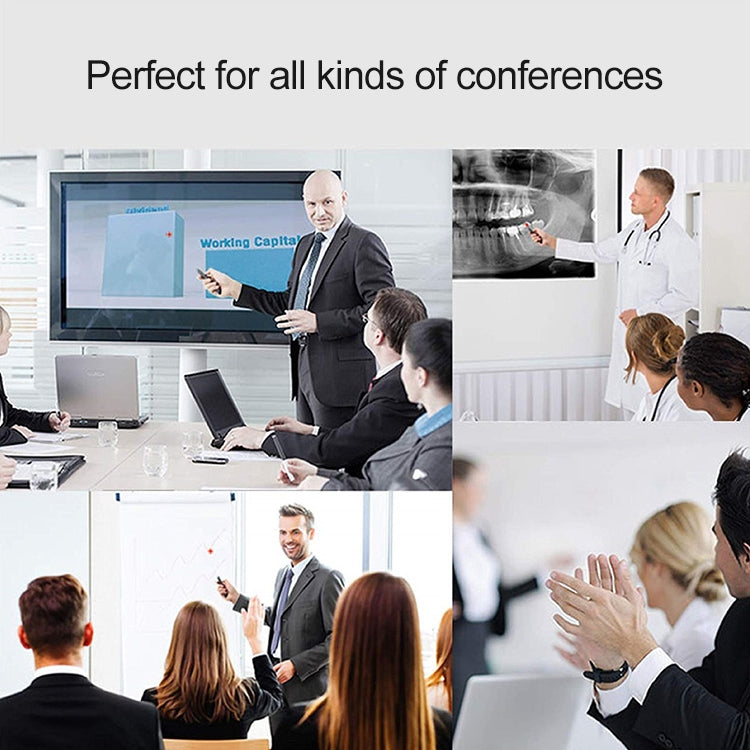 XM930 2.4GHz Wireless Laser PowerPoint Page Turning Pen Multimedia Wireless Presentation Projection Pen with USB Receiver, Support Low Battery Remind, Remote Control Distance: 100m, 100m White, 100m Black
