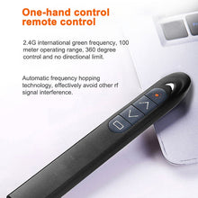 Load image into Gallery viewer, XM930 2.4GHz Wireless Laser PowerPoint Page Turning Pen Multimedia Wireless Presentation Projection Pen with USB Receiver, Support Low Battery Remind, Remote Control Distance: 100m, 100m White, 100m Black
