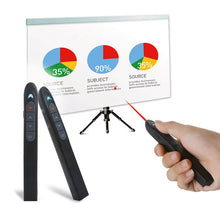 Load image into Gallery viewer, XM930 2.4GHz Wireless Laser PowerPoint Page Turning Pen Multimedia Wireless Presentation Projection Pen with USB Receiver, Support Low Battery Remind, Remote Control Distance: 100m, 100m White, 100m Black