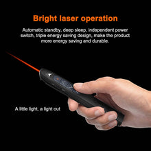 Load image into Gallery viewer, XM930 2.4GHz Wireless Laser PowerPoint Page Turning Pen Multimedia Wireless Presentation Projection Pen with USB Receiver, Support Low Battery Remind, Remote Control Distance: 100m, 100m White, 100m Black