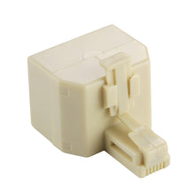 Load image into Gallery viewer, RJ11 Dual Ports Desktop Telephone Extension Cable Extender Connector Adapter, 2 RJ11 Female to RJ11 Male