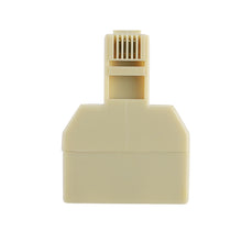 Load image into Gallery viewer, RJ11 Dual Ports Desktop Telephone Extension Cable Extender Connector Adapter, 2 RJ11 Female to RJ11 Male
