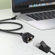 Load image into Gallery viewer, RJ45 Female to Male CATE5 Network Panel Mount Screw Lock Extension Cable , Length: 0.3m, 0.3m