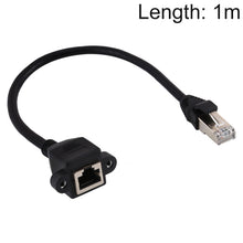 Load image into Gallery viewer, RJ45 Female to Male CAT6E Network Panel Mount Screw Lock Extension Cable, Length: 1m, Length: 1m