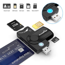 Load image into Gallery viewer, ROCKETEK CR310 USB 3.0 + TF Card + SD Card + SIM Card + Smart Card Multi-function Card Reader, USB 3.0