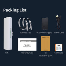 Load image into Gallery viewer, COMFAST CF-E312A Qualcomm AR9344 5.8GHz 300Mbps/s Outdoor ABS Wireless Network Bridge with POE Adapter