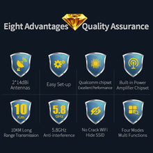 Load image into Gallery viewer, COMFAST CF-E312A Qualcomm AR9344 5.8GHz 300Mbps/s Outdoor ABS Wireless Network Bridge with POE Adapter