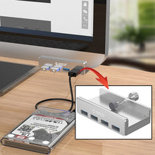 Load image into Gallery viewer, ORICO MH4PU Aluminum Alloy 4 Ports USB 3.0 Clip-type HUB with 1m USB Cable, Clip Width Range: 10-32mm(Black), MH4PU(Black), MH4PU(Silver)