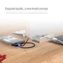 Load image into Gallery viewer, ORICO MH4PU Aluminum Alloy 4 Ports USB 3.0 Clip-type HUB with 1m USB Cable, Clip Width Range: 10-32mm(Black), MH4PU(Black), MH4PU(Silver)
