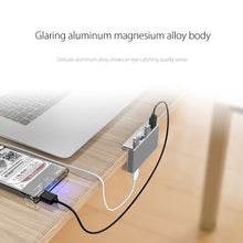 Load image into Gallery viewer, ORICO MH4PU Aluminum Alloy 4 Ports USB 3.0 Clip-type HUB with 1m USB Cable, Clip Width Range: 10-32mm(Black), MH4PU(Black), MH4PU(Silver)