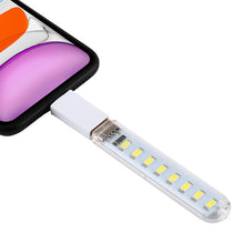 Load image into Gallery viewer, 8LEDs 5V 200LM USB LED Book Light Portable Night Light, with 8 Pin Adapter, with 8 Pin  Adapter