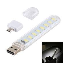 Load image into Gallery viewer, 8LEDs 5V 200LM USB LED Book Light Portable Night Light, with Micro Adapter, with Micro Adapter
