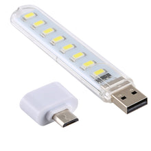 Load image into Gallery viewer, 8LEDs 5V 200LM USB LED Book Light Portable Night Light, with Micro Adapter, with Micro Adapter