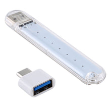 Load image into Gallery viewer, 8LEDs 5V 200LM USB LED Book Light Portable Night Light, with Type-C Adapter, with Type-C Adapter