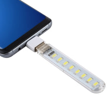 Load image into Gallery viewer, 8LEDs 5V 200LM USB LED Book Light Portable Night Light, with Type-C Adapter, with Type-C Adapter