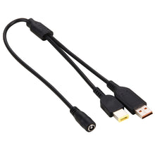 Load image into Gallery viewer, 5.5x2.1mm Female to Lenovo YOGA 3 &amp; Big Square (First Generation) Male Interfaces Power Adapter Cable for Lenovo Laptop Notebook, Length: about 30cm, X1 Yoga 2018/2017 &amp; T570/T470/T470s