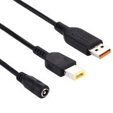 Load image into Gallery viewer, 5.5x2.1mm Female to Lenovo YOGA 3 &amp; Big Square (First Generation) Male Interfaces Power Adapter Cable for Lenovo Laptop Notebook, Length: about 30cm, X1 Yoga 2018/2017 &amp; T570/T470/T470s