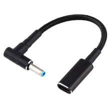 Load image into Gallery viewer, PD 100W 18.5-20V 4.5 x 0.6mm Elbow to USB-C / Type-C Adapter Nylon Braid Cable for HP, 4.5 x 0.6mm