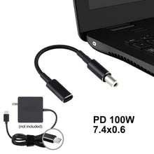 Load image into Gallery viewer, PD 100W 18.5-20V 7.4 x 0.6mm to USB-C / Type-C Adapter Nylon Braid Cable for Dell, 7.4 x 0.6mm