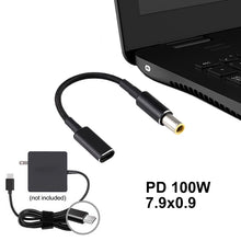 Load image into Gallery viewer, PD 100W 18.5-20V 7.9 x 0.9mm to USB-C / Type-C Adapter Nylon Braid Cable