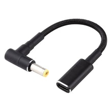 Load image into Gallery viewer, PD 100W 18.5-20V 5.5 x 2.5mm Elbow to USB-C / Type-C Adapter Nylon Braid Cable, 5.5 x 2.5mm