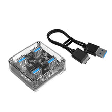 Load image into Gallery viewer, ORICO MH4U-100 USB 3.0 Transparent Desktop HUB with 100cm Micro USB Cable, MH4U-100