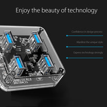 Load image into Gallery viewer, ORICO MH4U-100 USB 3.0 Transparent Desktop HUB with 100cm Micro USB Cable, MH4U-100