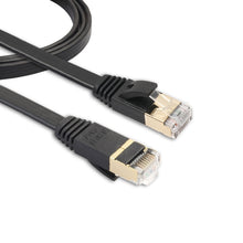 Load image into Gallery viewer, 1m CAT7 10 Gigabit Ethernet Ultra Flat Patch Cable for Modem Router LAN Network - Built with Shielded RJ45 Connectors, Length: 1m
