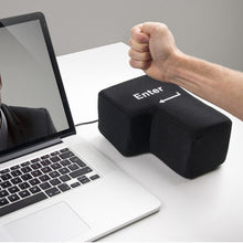Load image into Gallery viewer, Big Enter Button USB Computer Desktop Pillow Creative Vent Enter Key Hand Pillow(Black)