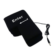 Load image into Gallery viewer, Big Enter Button USB Computer Desktop Pillow Creative Vent Enter Key Hand Pillow(Black)