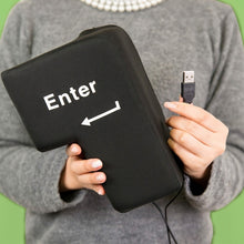 Load image into Gallery viewer, Big Enter Button USB Computer Desktop Pillow Creative Vent Enter Key Hand Pillow(Black)