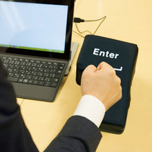 Load image into Gallery viewer, Big Enter Button USB Computer Desktop Pillow Creative Vent Enter Key Hand Pillow(Black)