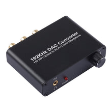 Load image into Gallery viewer, 192KHz DAC Converter HD HIFI Optical to RCA+3.5mm Headphone 5.1 Channel Digital Audio Converter with Volume Control, 192KHz DAC