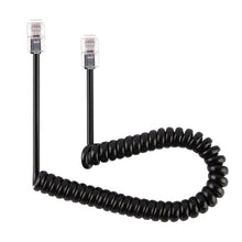 Load image into Gallery viewer, 4 Core Male to Male RJ11 Spring Style Telephone Extension Coil Cable Cord Cable, Stretch Length: 2m(Black), Length: 2m