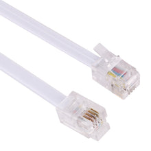 Load image into Gallery viewer, 4 Core Male to Male RJ11 Spring Style Telephone Extension Coil Cable Cord Cable, Stretch Length: 3m(White), Length: 3m