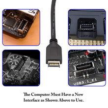 Load image into Gallery viewer, 30cm USB 3.1 Type-E to USB 3.0 Motherboard 19 Pin Male Expansion Cable