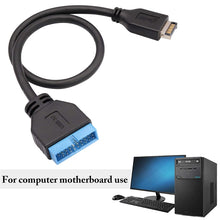Load image into Gallery viewer, 30cm USB 3.1 Type-E to USB 3.0 Motherboard 19 Pin Male Expansion Cable