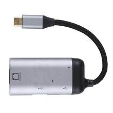 Load image into Gallery viewer, Type-C / USB-C Male to RJ45 Female  + Type-C / USB-C Female + USB Female Adapter Converter, RJ45 + Type-C + USB Female